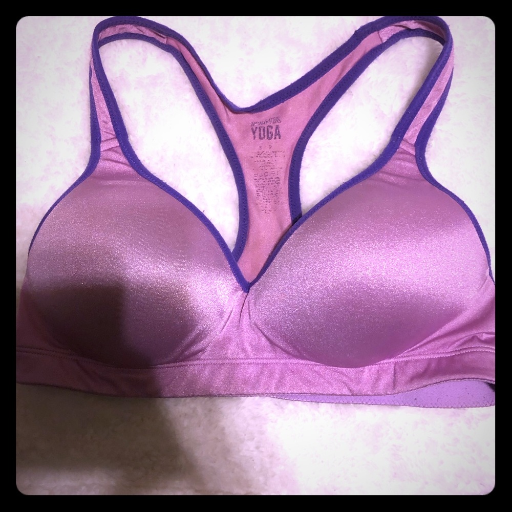 Pink sports bra